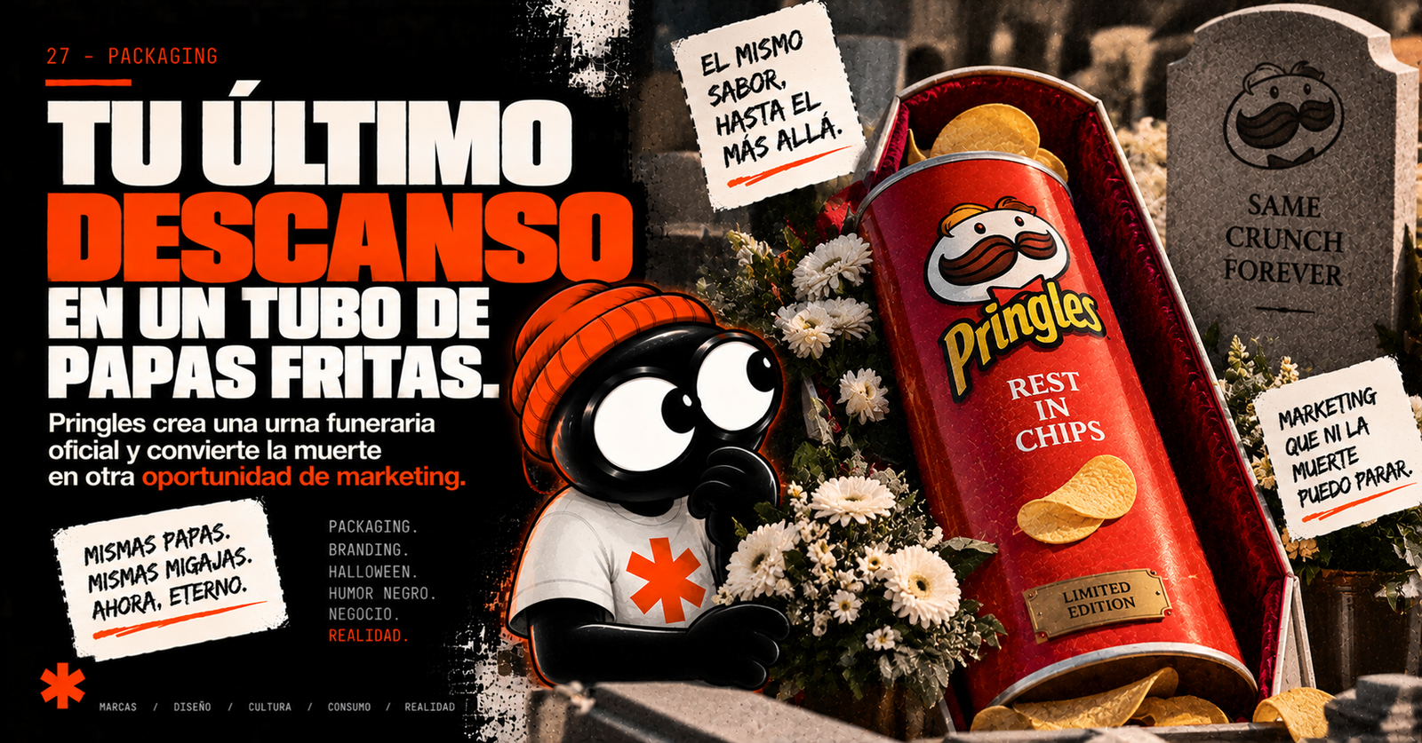 Tu último descanso en un tubo de papas fritas.