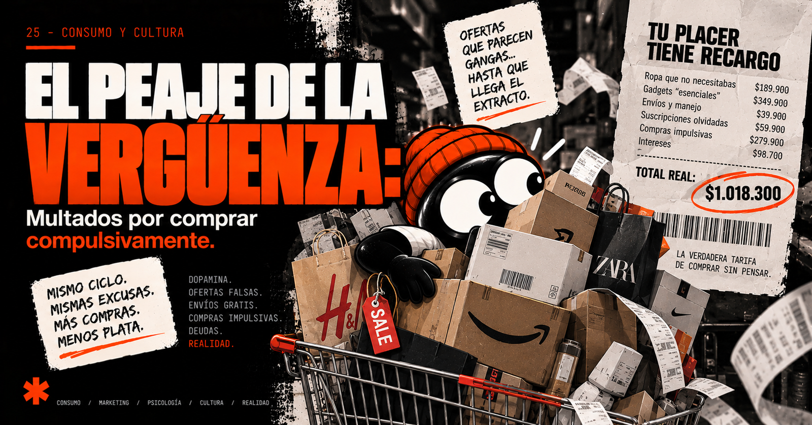 El peaje de la vergüenza: Multados por comprar compulsivamente.